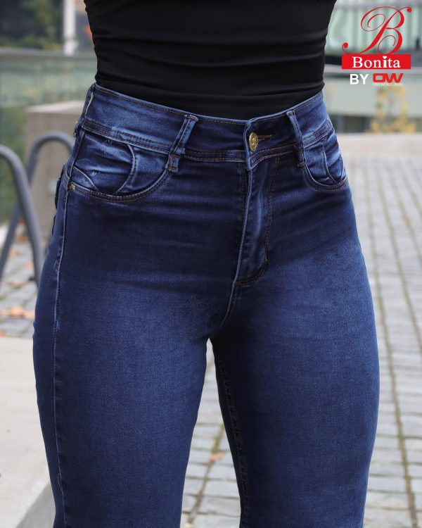 Jeans Wide Leg Mujer Romy Azul Tiro Alto - SKU 1-0098