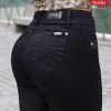 Jeans Recto Mujer Bonita Baby Negro Tiro Alto - SKU 1-0091